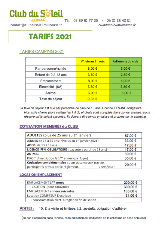 Csm tarif 2020